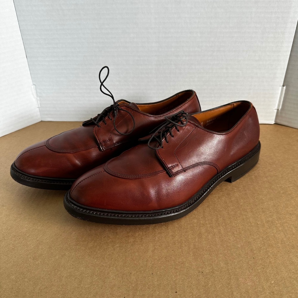 Allen Edmonds Walton Derby Mens 13 E Chili Brown Good Split Toe Leather Shoes